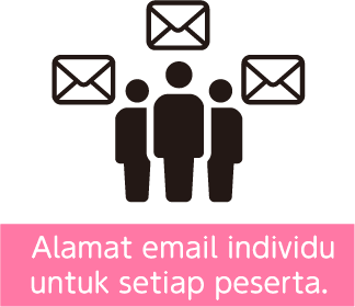 3人にそれぞれメールが届いている図。個々のメールの必要性を示している。